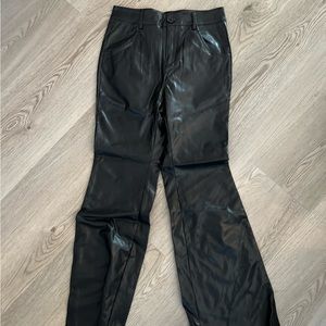 Beginning Boutique Black leather flare pants